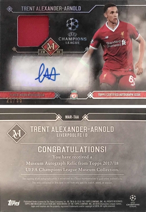 2018-19 Finest UEFA Champions League #37 Trent Alexander-Arnold Liverpool FC Soccer Trading Card